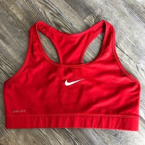 Red Nike sports bra